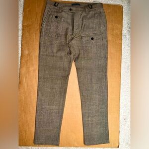 John Varvatos Collection Brown Glen Plaid Wool Cargo Pants. 46/IT (32” Waist/US)
